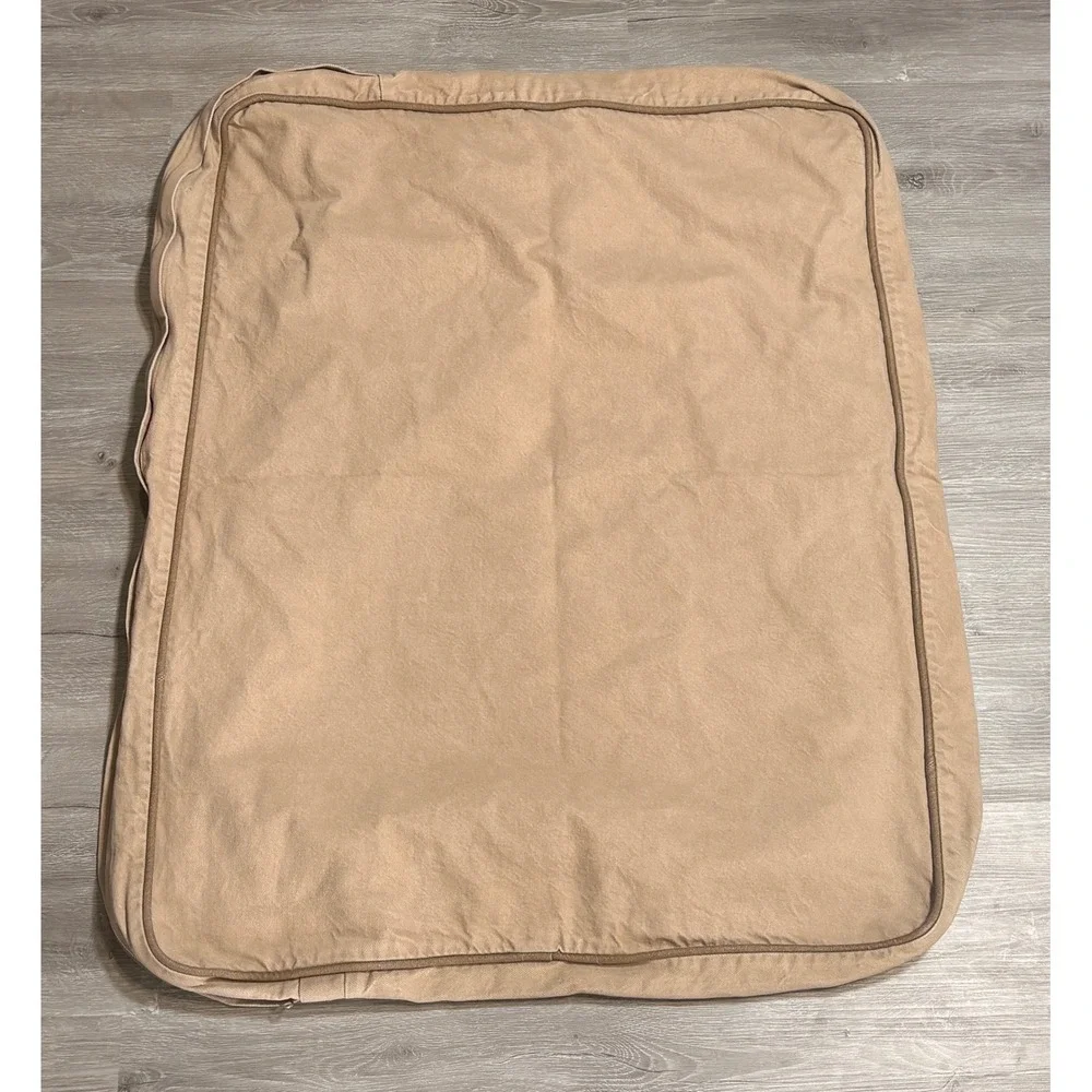 LL Bean Premium Dog Bed Replacement Cover Khaki Tan Denim Medium 28x36